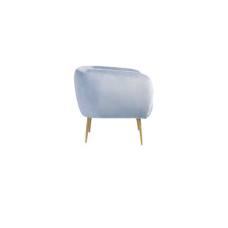 SOFAINSTORE Marenza Light Blue Velvet Armchair | Modern Barrel Design, Plush Accent Seating, Gold Legs