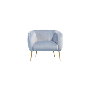 SOFAINSTORE Marenza Light Blue Velvet Armchair | Modern Barrel Design, Plush Accent Seating, Gold Legs