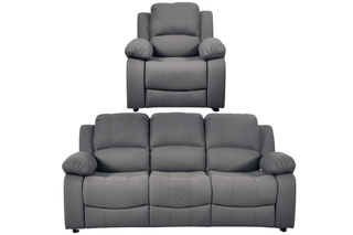 Valerie Grey Fabric Sofa Set – 3+1 Seater Stylish Comfort - Sofa In Store