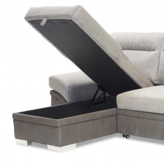 Linen Grey 2 Seater Storage Corner Sofabed | Stylish Comfort | 260 cm Width - Sofa In Store