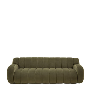 Coste Fabric 3 Seater Sofa | Moss Green | Retro Design & Comfort - Sofa In Store