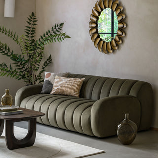 Coste Fabric 3 Seater Sofa | Moss Green | Retro Design & Comfort - Sofa In Store