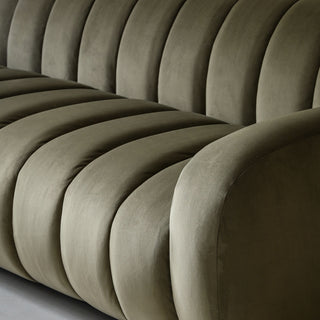 Coste Fabric 3 Seater Sofa | Moss Green | Retro Design & Comfort - Sofa In Store