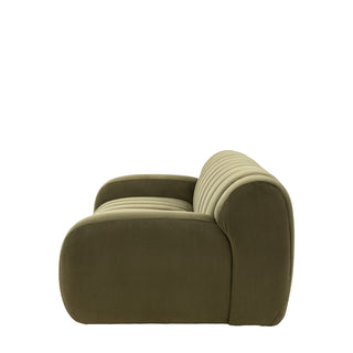 Coste Fabric 3 Seater Sofa | Moss Green | Retro Design & Comfort - Sofa In Store