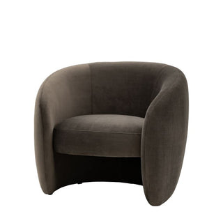 Curvo Fabric 1 Seater Armchair in Espresso Grey - Sofa In Store