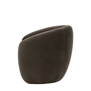 Curvo Fabric 1 Seater Armchair in Espresso Grey - Sofa In Store