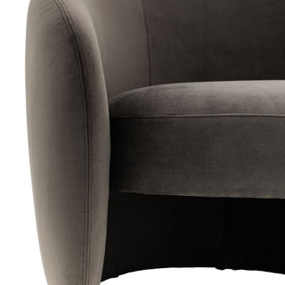Curvo Fabric 1 Seater Armchair in Espresso Grey - Sofa In Store