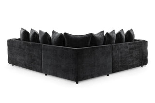 Ankara Black Velvet Fabric Large Corner Sofa | Foam Cushions | Durable Frame - Sofa In Store