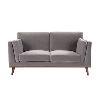 Maili Velvet 2 Seater Sofa | Stone Grey Fabric | Comfort Cushions - Sofa In Store