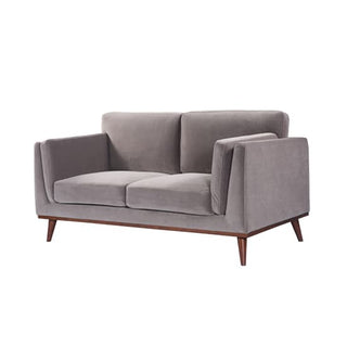 Maili Velvet 2 Seater Sofa | Stone Grey Fabric | Comfort Cushions - Sofa In Store