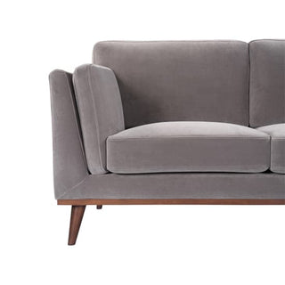 Maili Velvet 2 Seater Sofa | Stone Grey Fabric | Comfort Cushions - Sofa In Store
