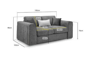 Naples Sofa | Beige Fabric | 2 Seater | Removable Cushions - Sofa In Store