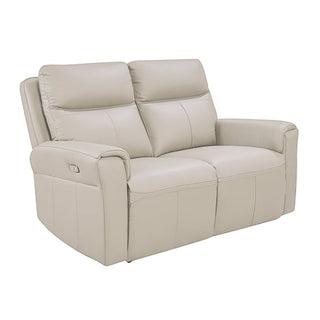 Raivis Leather Electric Recliner 2 Seater Sofa | Stone | USB Port & Comfort - Sofa In Store