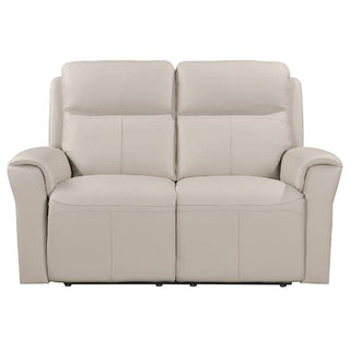 Raivis Leather Electric Recliner 2 Seater Sofa | Stone | USB Port & Comfort - Sofa In Store