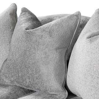 Belvedere Velvet 2 Seater Fabric Sofa | Silver Fabric | 3 Scatter Cushions - Sofa In Store
