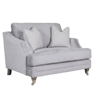 Belvedere Velvet Snuggle Sofa | Silver Upholstery | 2 Scatter Cushions - Sofa In Store