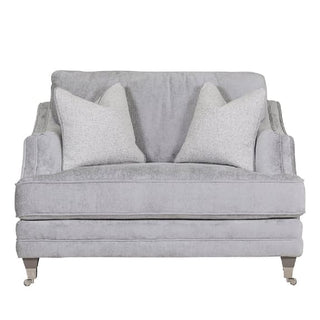 Belvedere Velvet Snuggle Sofa | Silver Upholstery | 2 Scatter Cushions - Sofa In Store