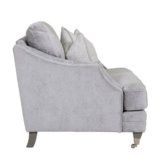 Belvedere Velvet Snuggle Sofa | Silver Upholstery | 2 Scatter Cushions - Sofa In Store