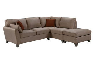 Castro Fabric Right Hand Corner Sofa | Oak Legs | Biscuit Colour - Sofa In Store