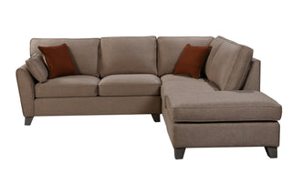 Castro Fabric Right Hand Corner Sofa | Oak Legs | Biscuit Colour - Sofa In Store