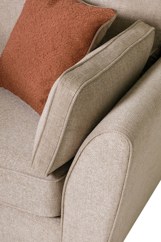 Castro Fabric Right Hand Corner Sofa | Oak Legs | Biscuit Colour - Sofa In Store