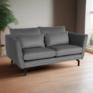 Atticus Classic Fabric 2 Seater Sofa | Grey Velvet Elegance | Plush Comfort - Sofa In Store