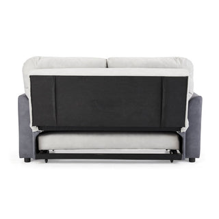 Lacie-Jayne 2 Seater Fabric Pull-Out Sofa Bed With Storage Pocket, Duo Contrast Fabric, Grey Fabric - Sofa In Store