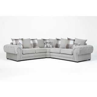 Franciscan 3 - Piece Upholstered Fabric Corner Sectional Light Grey Sofa - Sofa In Store