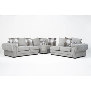 Franciscan 3 - Piece Upholstered Fabric Corner Sectional Light Grey Sofa - Sofa In Store