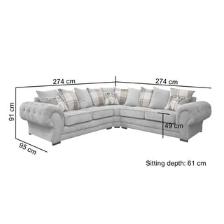 Franciscan 3 - Piece Upholstered Fabric Corner Sectional Light Grey Sofa - Sofa In Store