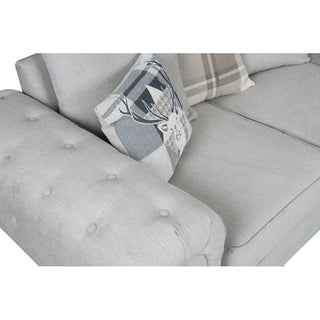 Franciscan 3 - Piece Upholstered Fabric Corner Sectional Light Grey Sofa - Sofa In Store