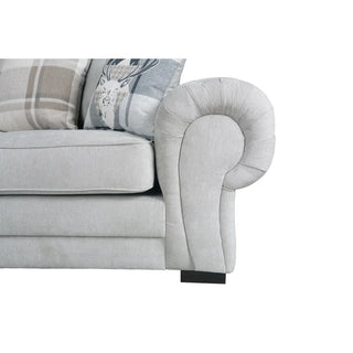 Franciscan 3 - Piece Upholstered Fabric Corner Sectional Light Grey Sofa - Sofa In Store