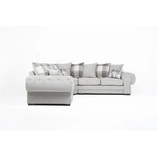 Franciscan 3 - Piece Upholstered Fabric Corner Sectional Light Grey Sofa - Sofa In Store