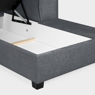 SOFAINSTORE Milan Max U-Shape Sofa Bed – Grey Fabric, Storage, Cupholders, Pull-Out Sleeper