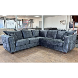 Sevilla Fabric Corner Sofa In Charcoal Black