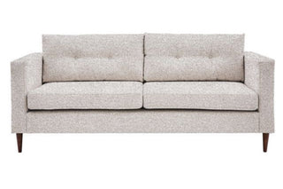 SOFAINSTORE Whitford Oat Linen Fabric Sofa – 3 Seater | Modern Tufted Back, Wooden Legs