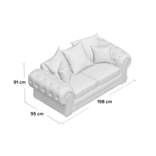 Alcrossagh 2 Seater Fabric Sofa – Dark Grey with Rolled Arms & Scatter Cushions - Sofa In Store