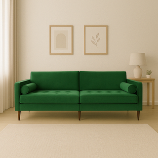 Harper Plush Velvet Green Sofa | 4 Seater | Elegant Design & Comfort - Sofa In Store