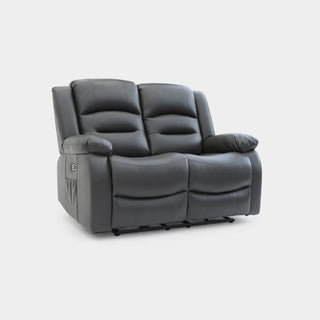 SOFAINSTORE Arclay Grey Leather Recliner Sofa – 2 Seater | Electric Comfort & Deep Cushion Support