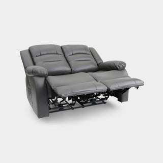 SOFAINSTORE Arclay Grey Leather Recliner Sofa – 2 Seater | Electric Comfort & Deep Cushion Support