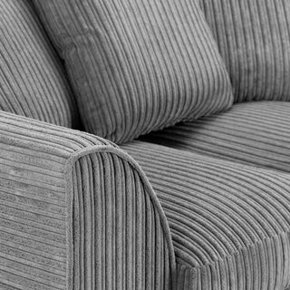 SOFAINSTORE Harley Grey Cord Fabric Corner Sofa – Left Hand Facing | Chunky Corduroy, Pillow Back, Deep Seats