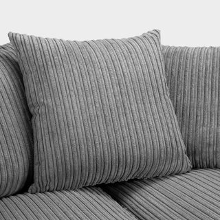 SOFAINSTORE Harley Grey Cord Fabric Corner Sofa – Left Hand Facing | Chunky Corduroy, Pillow Back, Deep Seats