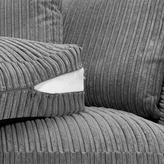 SOFAINSTORE Harley Grey Cord Fabric Corner Sofa – Left Hand Facing | Chunky Corduroy, Pillow Back, Deep Seats