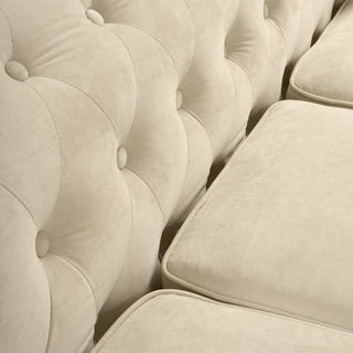 Cream Velvet Chesterfield 3 Seater Sofa