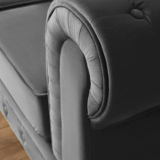 Grey Velvet Chesterfield 3 Seater Sofa