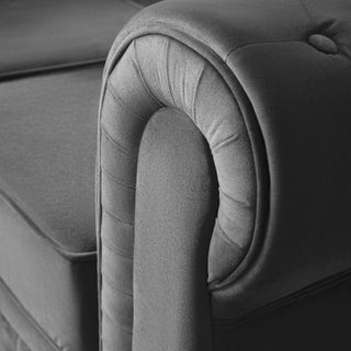 Grey Velvet Chesterfield 3 Seater Sofa