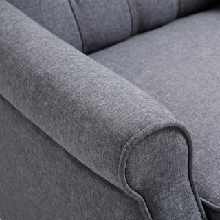 HOMCOM Recliner Armchair, Vintage Reclining Chair with Nail Head Trim, Wingback Chair with Button Tufted Back and Footrest, for Living Room, Light Grey - Sofa In Store