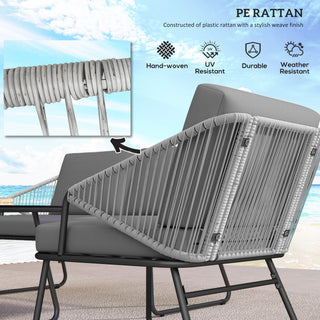 Outsunny Four-Piece Rattan Strong Panel Outdoor Sofa Set - Grey - Sofa In Store