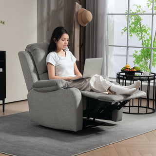 HOMCOM Microfibre Manual Reclining Armchair, with Footrest - Grey - Sofa In Store