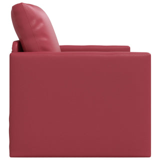 vidaXL Floor Sofa Bed 2-in-1 Wine Red 74x77x81 cm Faux Leather